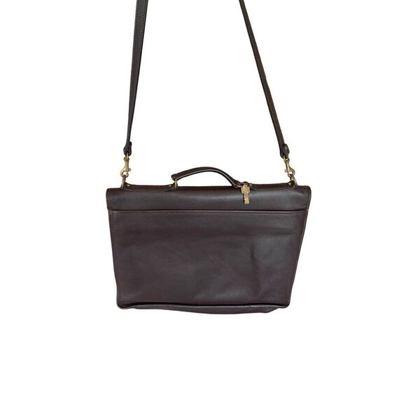 Jack Georges Womens Brown Leather Turn Lock Closure Shoulder Messenger Bag - Picture 3 of 10